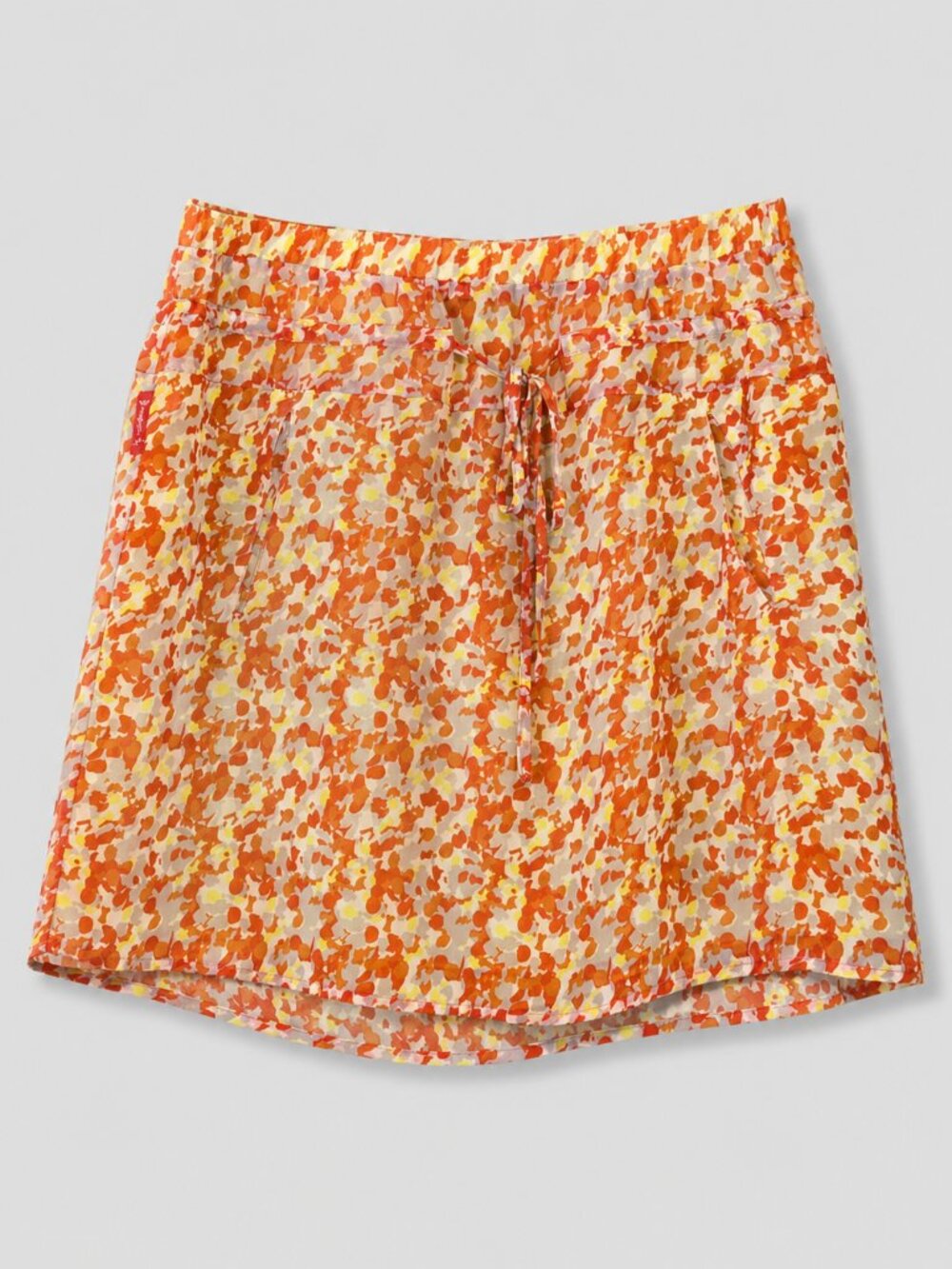 Armani Jeans Womens Floral Mini Skirt Orange Yellow Lightweight Summer Size 8